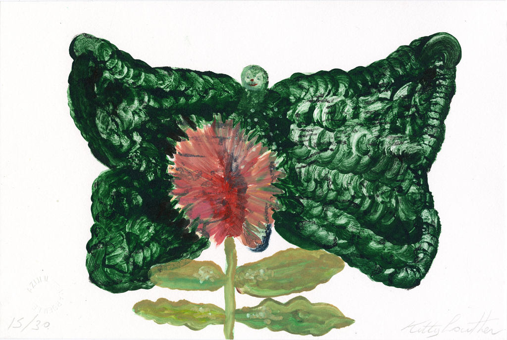 Édition limitée • « Papillons » Kitty Crowther, lithographie rehaussée au monotype, 2023